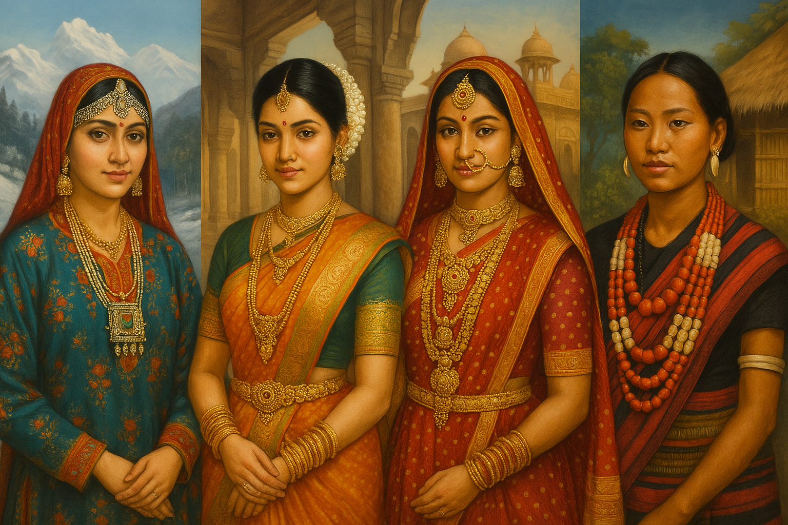 Traditional Indian attire and jewelry